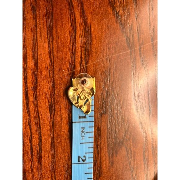 Vintage FM 1980s Gold-Tone White Enamel Leaf 7/8 Inch Earrings! - Picture 2 of 9